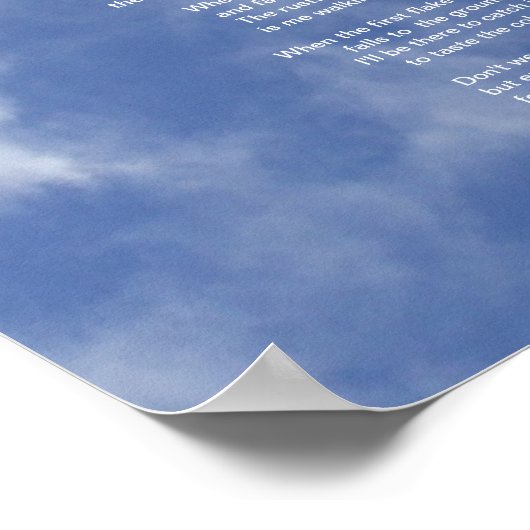 Clouds en Blue Sky-Don't Weep for Me Poem Poster (Hoek)
