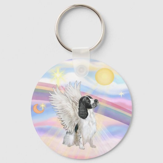 Clouds - Engelstalige Springer Spaniel Angel Sleutelhanger (Voorkant)