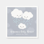 Clouds Family Couples Boy Blue Hearts Baby shower Servet (Voorkant)