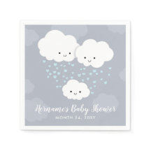 Clouds Family Couples Boy Blue Hearts Baby shower