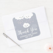 Clouds Family Grey Baby shower Dank u Stickers (Envelop)