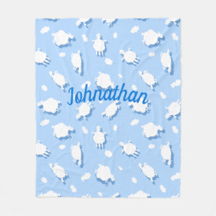 Clouds & Fluffy (blauw) lammeren, aangepast Fleece Deken