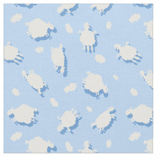 Clouds & Fluffy (blauw) lammeren, aangepast Stof