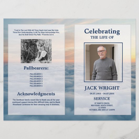 Clouds Funeral Service Programme Celebration of Li Flyer (Voorkant)