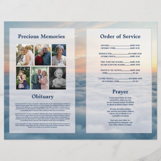 Clouds Funeral Service Programme Celebration of Li Flyer (Achterkant)