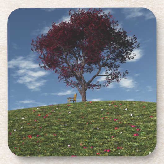 Clouds gaan winkelen op kurk-Onderzetter Drankjes Onderzetter (Voorkant)