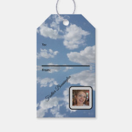 Clouds Gift Tags with Customized Name and Photo Cadeaulabel