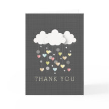 Clouds + Hearts Neutraal Baby shower Dank u
