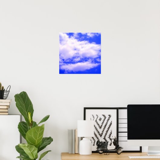 Clouds in Clear Blue Sky Square Poster (Thuiskantoor)