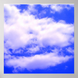 Clouds in Clear Blue Sky Square Poster