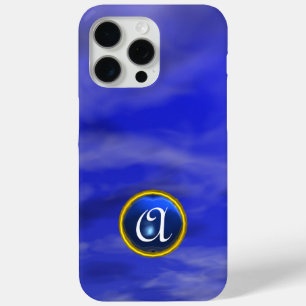 CLOUDS IN DE BLAUWE SKY SAPPHIRE GEM STONE MONOGRA iPhone 15 PRO MAX HOESJE