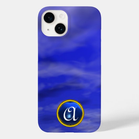 CLOUDS IN DE BLAUWE SKY SAPPHIRE GEM STONE MONOGRA Case-Mate iPhone CASE (Achterkant)