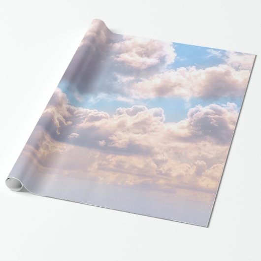 Clouds in Sky Wrapping Paper Cadeaupapier (Uitgerold)