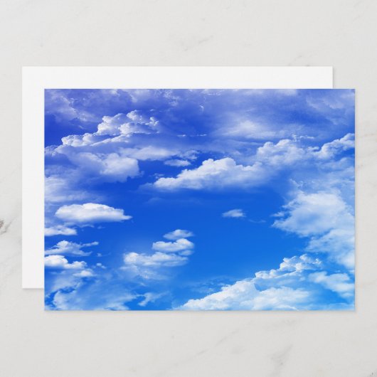 Clouds Invitation Kaart (Voorkant / Achterkant)