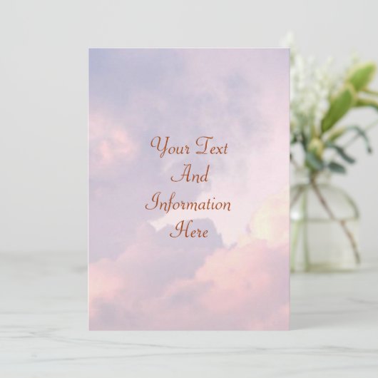 Clouds Invitation Kaart (Staand voorkant)