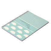 Clouds Jouw naam Polka Dots Green Notitieboek (Linkerzijde)