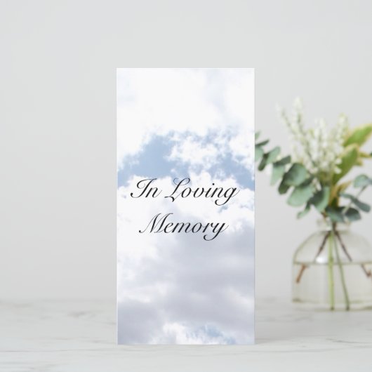 "Clouds" Memorial Kaarten (Staand voorkant)