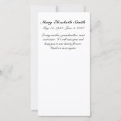 "Clouds" Memorial Kaarten (Achterkant)