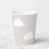 Clouds Minimalistisch Baby shower Papieren Bekers (Achterkant)