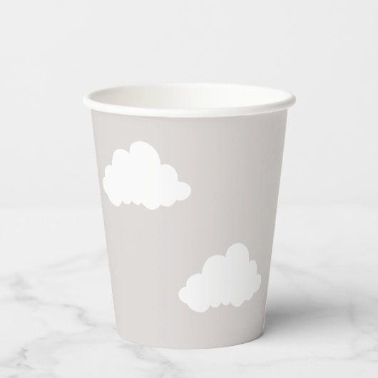 Clouds Minimalistisch Baby shower Papieren Bekers (Achterkant)