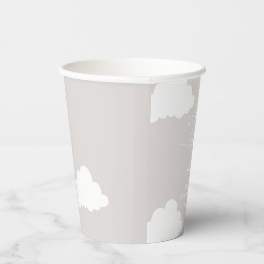 Clouds Minimalistisch Baby shower Papieren Bekers (Rechts)