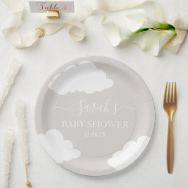 Clouds Minimalistisch Baby shower Papieren Bordje