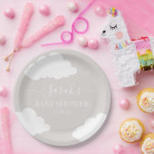 Clouds Minimalistisch Baby shower Papieren Bordje (Feest)