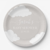 Clouds Minimalistisch Baby shower Papieren Bordje (Voorkant)