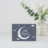 Clouds, Moon & Star baby shower boek aanvragen Visitekaartje (Staand voorkant)