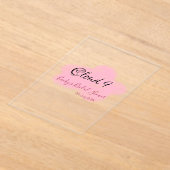 Clouds nine red pastel bridal shower namedate acryl uitnodigingen (Laagn)