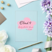 Clouds nine red pastel bridal shower namedate acryl uitnodigingen (Insitu (Huwelijk))