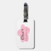 Clouds nine red pastel bridal shower namedate bagagelabel (Achterkant verticaal)