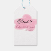 Clouds nine red pastel bridal shower namedate cadeaulabel (Voorkant)