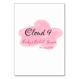 Clouds nine red pastel bridal shower namedate kaart