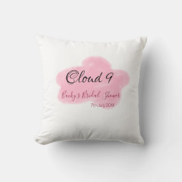Clouds nine red pastel bridal shower namedate kussen