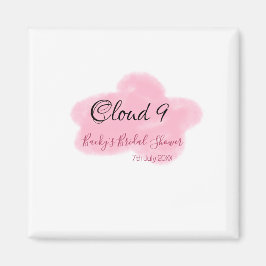 Clouds nine red pastel bridal shower namedate magneet