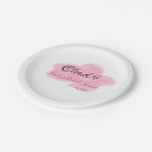 Clouds nine red pastel bridal shower namedate papieren bordje (Gekanteld)