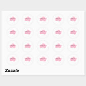 Clouds nine red pastel bridal shower namedate ronde sticker (Vel)