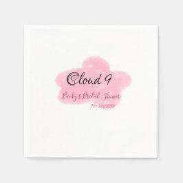 Clouds nine red pastel bridal shower namedate servet