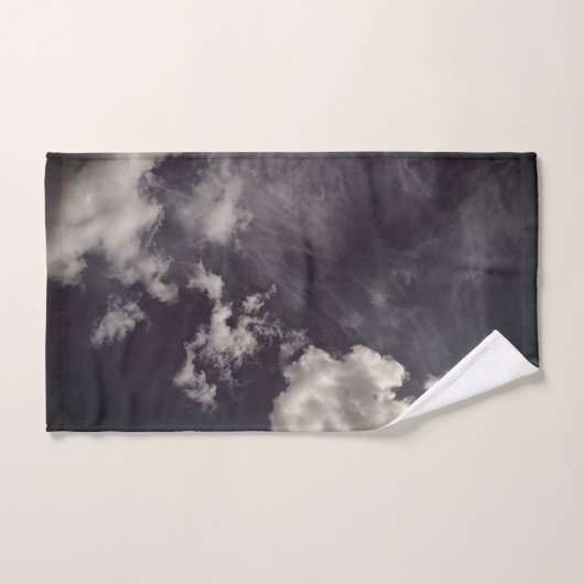 Clouds, on dark blue background handdoek (Handdoek)