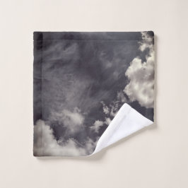 Clouds , on dark blue washandje