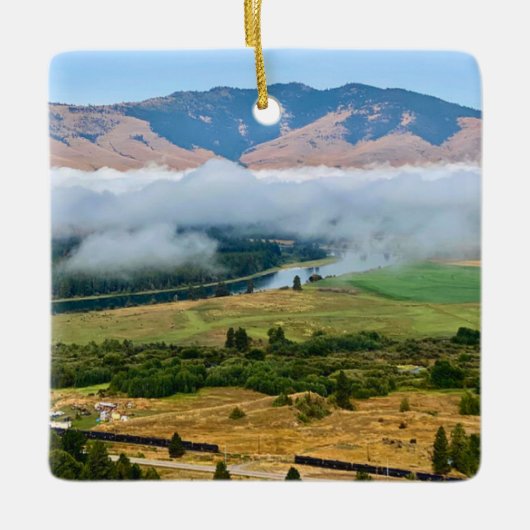 Clouds Over Flathead River Keramisch Ornament (Voorkant)