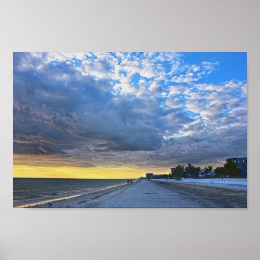 Clouds over Fort Myers Beach, Florida Poster (Voorkant)