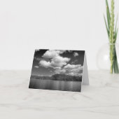 Clouds Over Lake Black and White Note Card Bedankkaart (Voorkant)