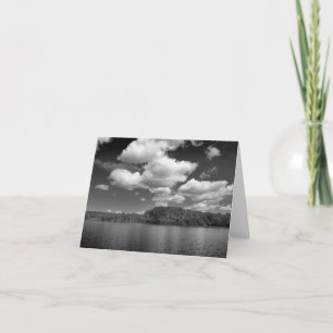 Clouds Over Lake Black and White Note Card Bedankkaart