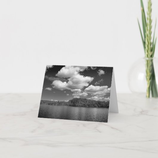 Clouds Over Lake Black and White Note Card Bedankkaart (Voorkant)