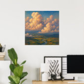 Clouds Over Landscape - Pastel Painting Style Poster (Thuiskantoor)