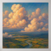 Clouds Over Landscape - Pastel Painting Style Poster (Voorkant)