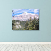 Clouds Over Mount Rainier Scenic Landscape Canvas Afdruk (Insitu (Houten vloer))