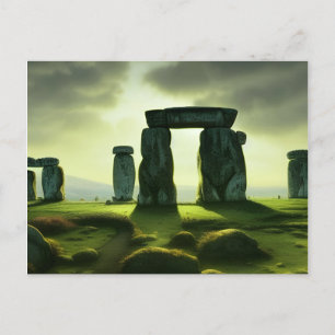 Clouds over Stonehenge Fantasy Digital Art Briefkaart